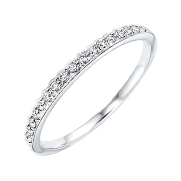 women's chunky rings-10K White Gold Diamond Stackable Ring