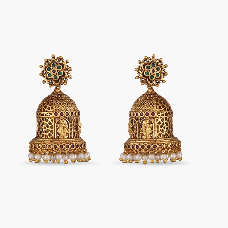 women's stud earrings-Leela Antique Earrings