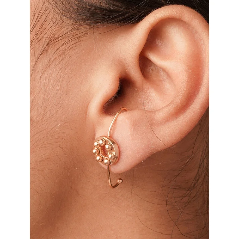 women's feather earrings-Suhani Pittie Mad City Gold Plated Button Ear Stud