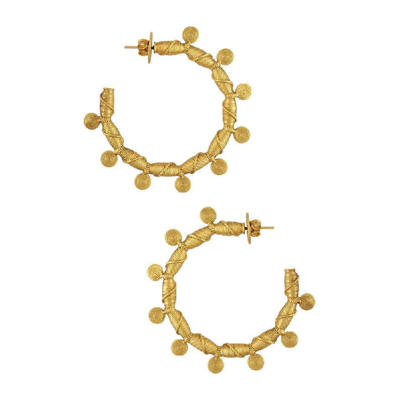 women's matching couple earrings-Masaba Gold Brass Earrings