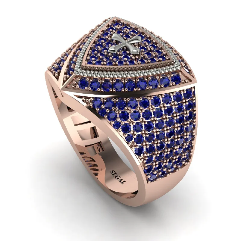 women's lightweight rings-Sapphire Men Signet Ring - Roger No. 44