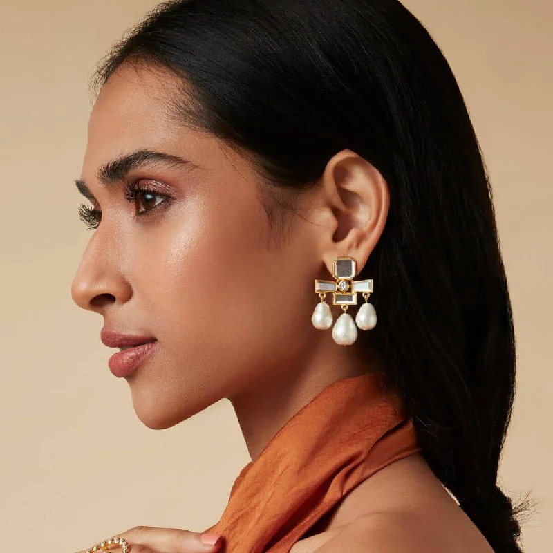 women's shell earrings-Trio Drop Earrings