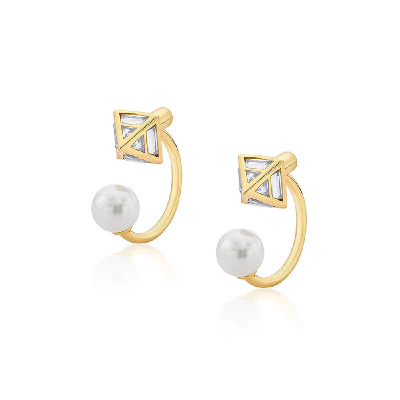 women's evil eye earrings-Isharya Flash Jacket Earrings In 18Kt Gold Plated