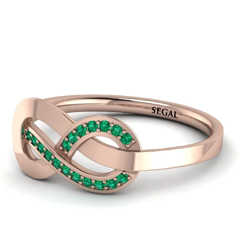 women's opal rings-Infinity Yin Yang Emerald Ring - Lydia No. 5