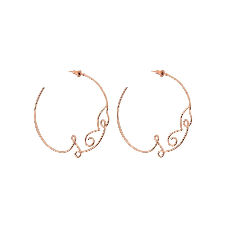 women's infinity earrings-VARNIKA ARORA Flaccid- 22K Rose Gold Plated Love Hoops Earrings