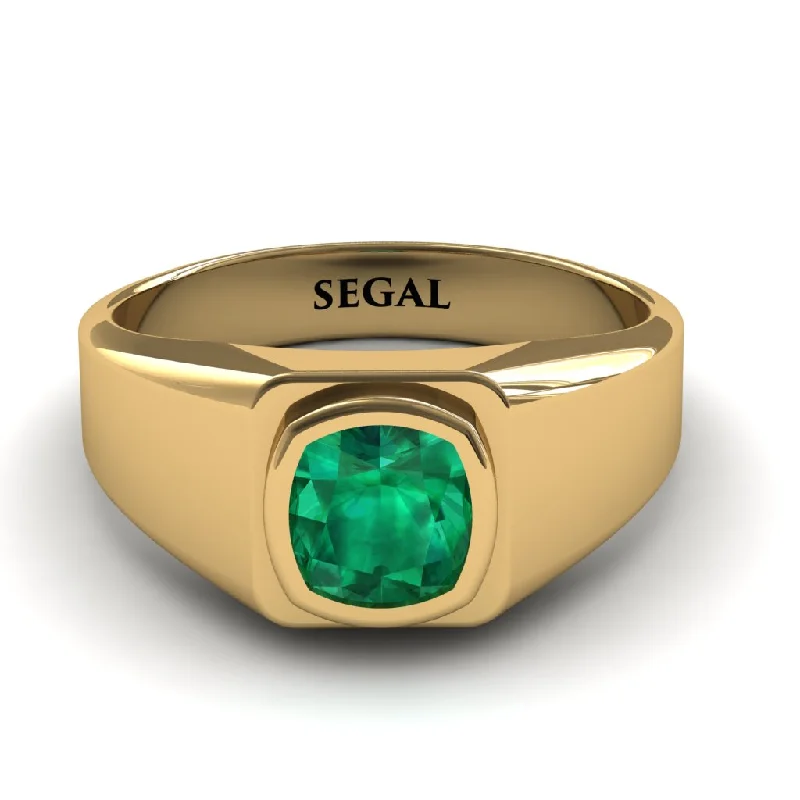 women's celestial rings-Alex's Pinkie emerald Ring For Men