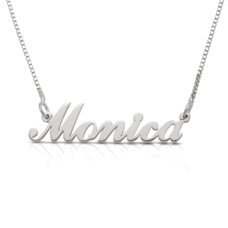 women's gold necklaces-Better Jewelry Personalized .925 Sterling Silver Cursive Name Necklace (MADE IN USA)