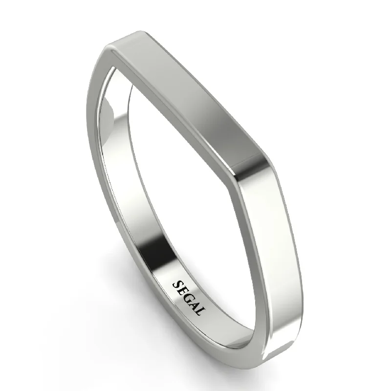 women's zodiac rings-Geometric Ring White Gold - Ryleigh No. 3