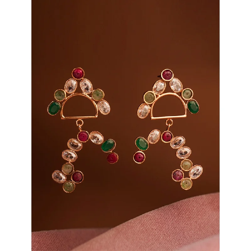 women's bold fashion earrings-Suhani Pittie Gold Plated Rainbow Earrings