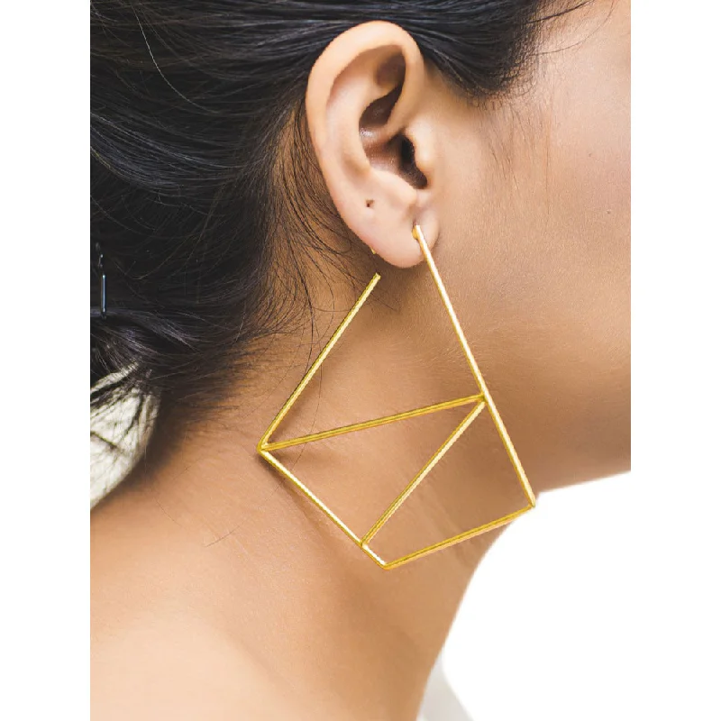 women's resin earrings-VARNIKA ARORA Hiera Golden Earrings