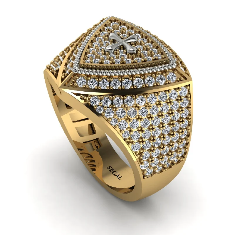 women's zodiac rings-Diamond Men Signet Ring - Roger No. 7