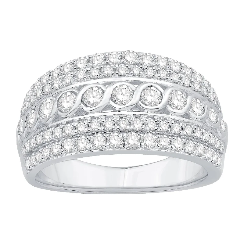 women's winter rings-10K White Gold Diamond Fashion Ring