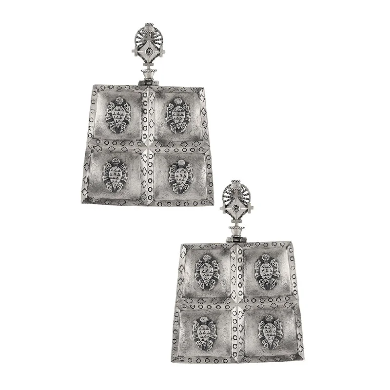 women's best friend earrings-Masaba Silver Brass Earrings