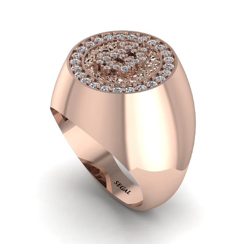 women's stylish rings-Glamorous Diamond Bitcoin Ring - Dominic No. 5