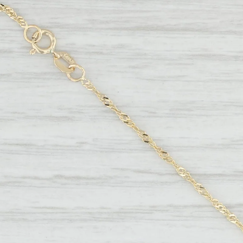 women's summer-inspired necklaces-Long 21.5” Singapore Chain Necklace 14k Yellow Gold 1.4mm