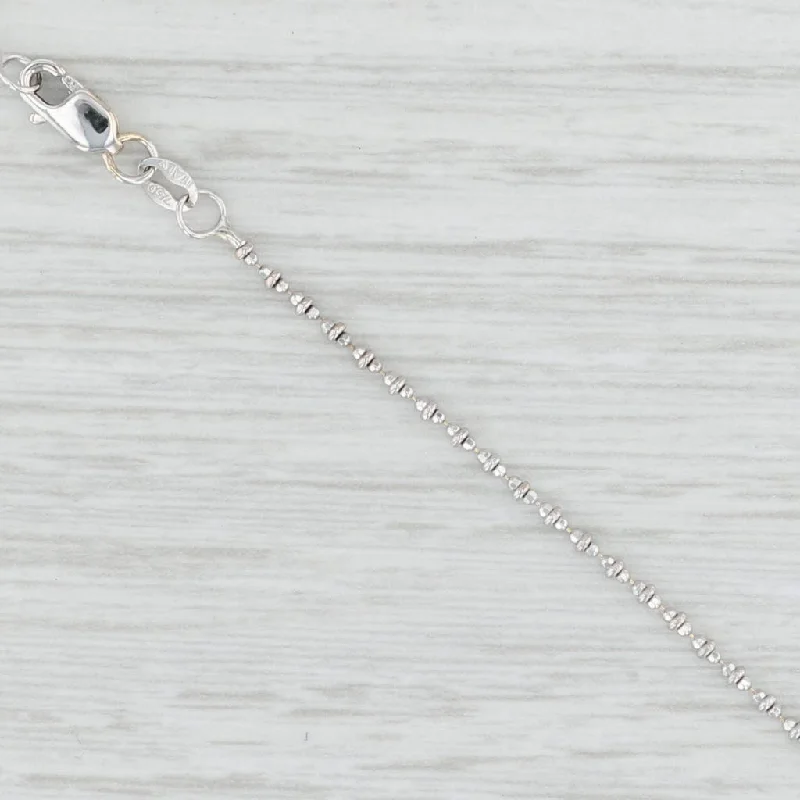 women's geometric necklaces-16” Bead Chain Necklace 750 18k White Gold 1.4mm Lobster Clasp