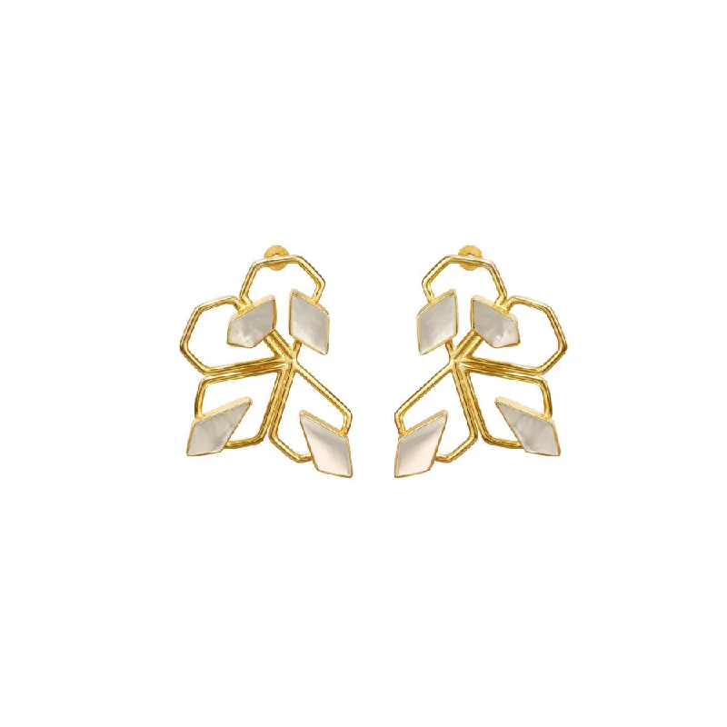 women's cartoon-themed earrings-VARNIKA ARORA Spiffy White Stud