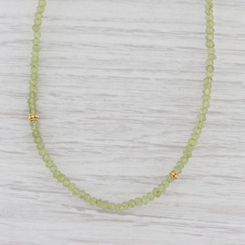 women's fashion necklaces-New Nina Nguyen Harmony Green Peridot Bead Necklace Gold Vermeil Sterling Long