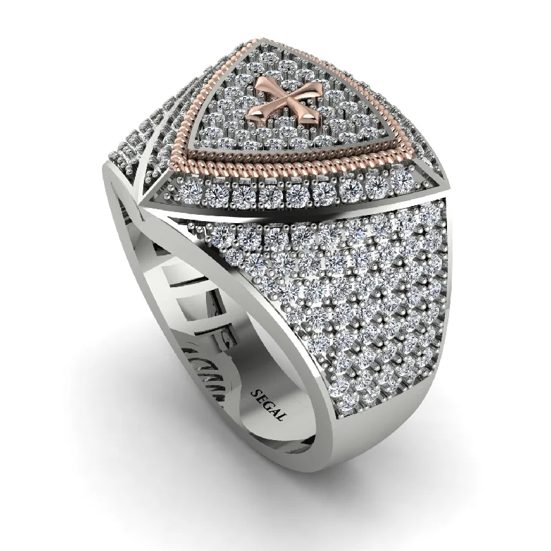 women's statement rings-Diamond Men Signet Ring - Roger No. 6