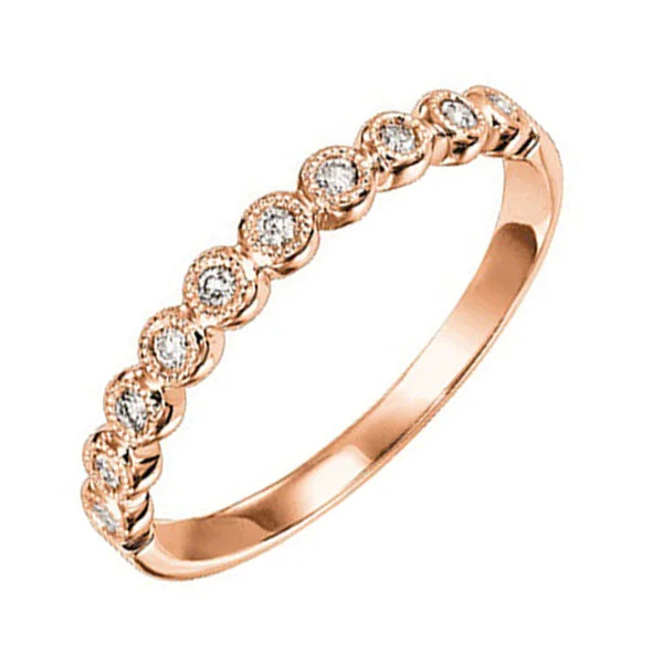 women's gold rings-14K Rose Gold Diamond Stackable Ring