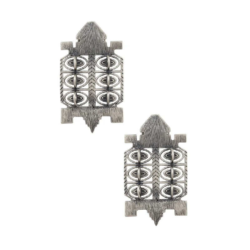 women's ethnic earrings-Masaba Silver Brass Earrings