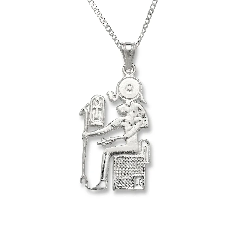 women's celestial necklaces-Horus Egyptian God .925 Sterling Silver Pendant Necklace