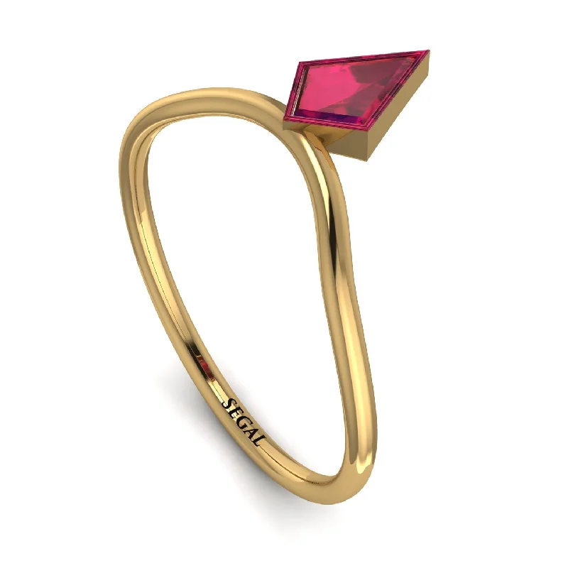 women's delicate charm rings-Kite Stepcut Ruby Ring - Leila No. 10