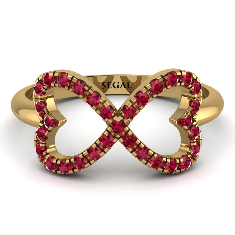 women's diamond rings-Infinity Heart Ruby Ring - Blakely No. 10