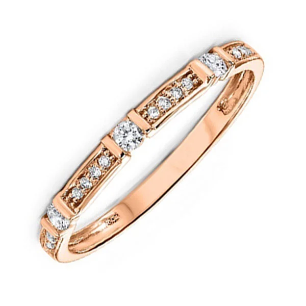 women's diamond rings-14K Rose Gold Diamond Stackable Ring