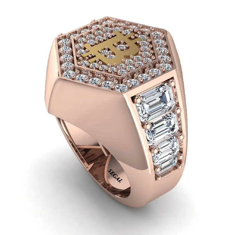 women's gold rings-Bitcoin Diamond Signet Ring - Axel No. 2