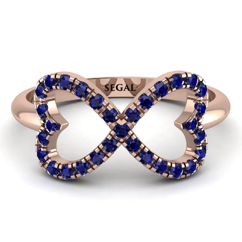 women's infinity love rings-Infinity Heart Sapphire Ring - Blakely No. 14