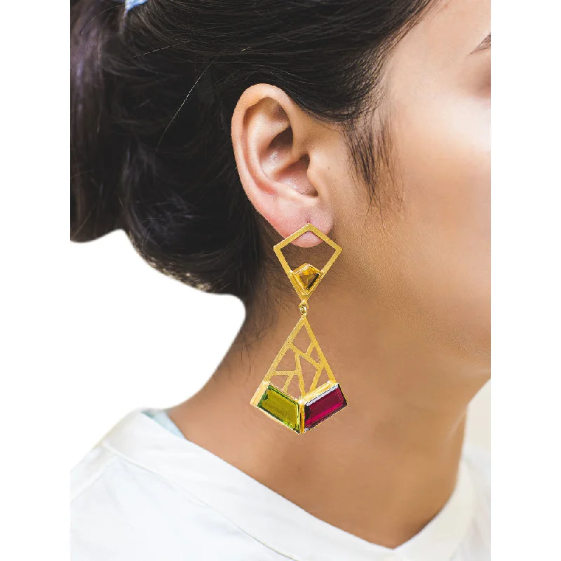 women's platinum earrings-VARNIKA ARORA Kanayat Multi-Color Earrings