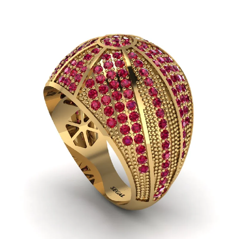 women's matching couple rings-22K Ruby Imperial Radiance Gold Men's Ring - Fallon No. 1000