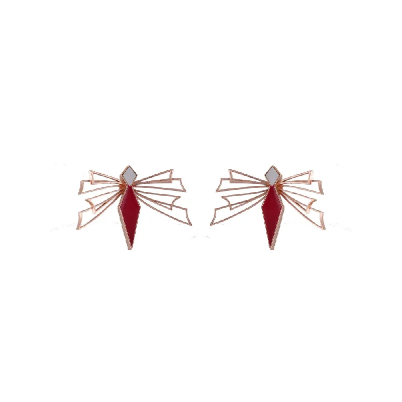 women's cross earrings-VARNIKA ARORA Eliza Statement Earrings - Red