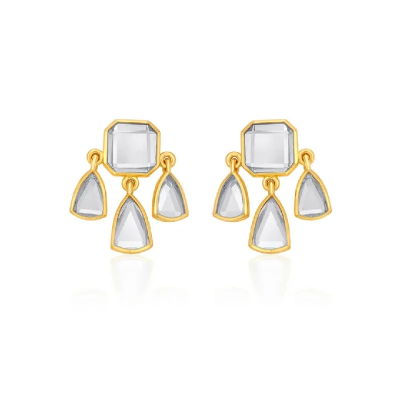 women's vintage earrings-Seher Statement Mirror Studs