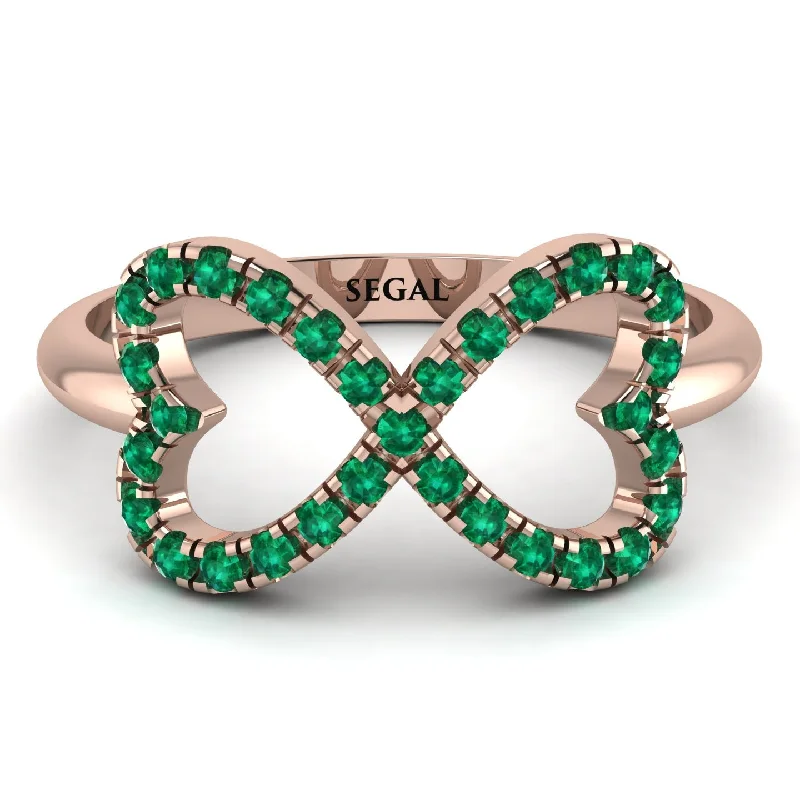 women's simple elegant rings-Infinity Heart Emerald Ring - Blakely No. 5