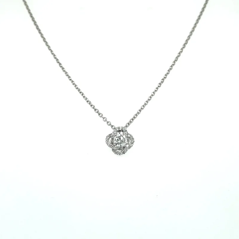 women's crystal healing necklaces-Lady's White 18 Karat Necklace with Diamonds