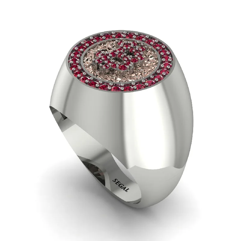 women's artistic rings-Glamorous Ruby Bitcoin Ring - Dominic No. 33