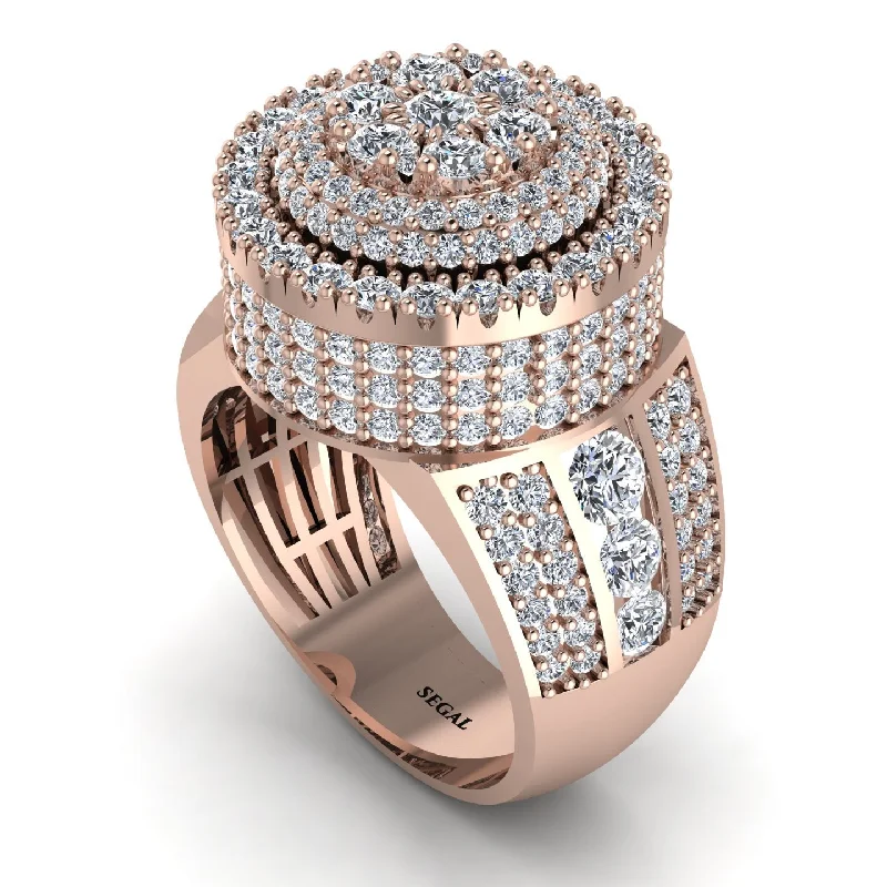 women's statement rings-Round Diamond Mens Luxury Ring - Chris No. 2