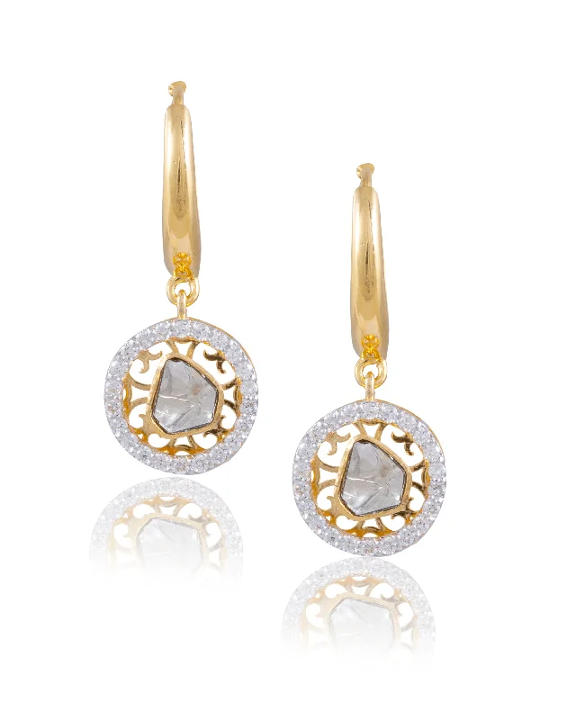 women's bold fashion earrings-Carissa Polki And Diamond Earrings