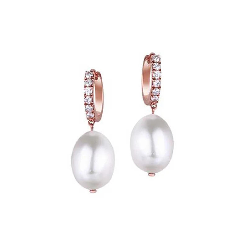 women's celestial earrings-Kaj Fine Jewellery Diamond and Pearl Earrings in 18KT Rose Gold