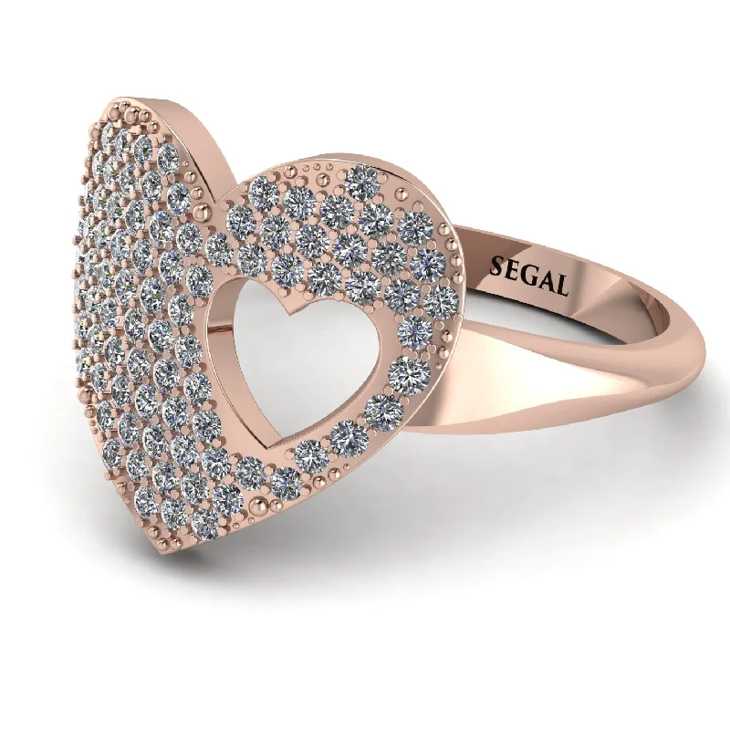 women's statement fashion rings-Diamond Heart With Missing Piece - Camille No. 2