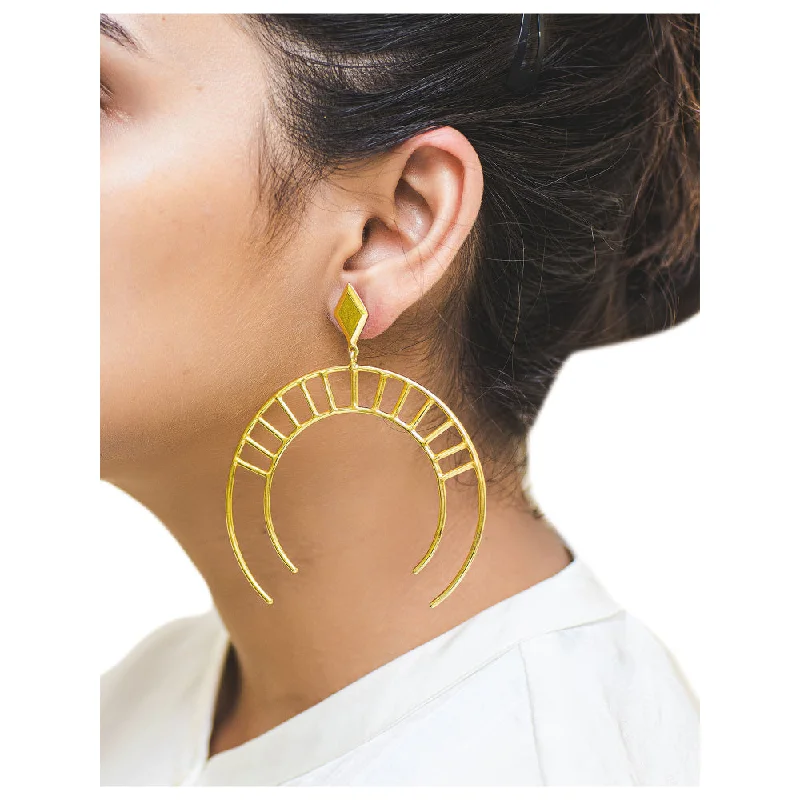 women's engraved earrings-VARNIKA ARORA Sadat Golden Earrings