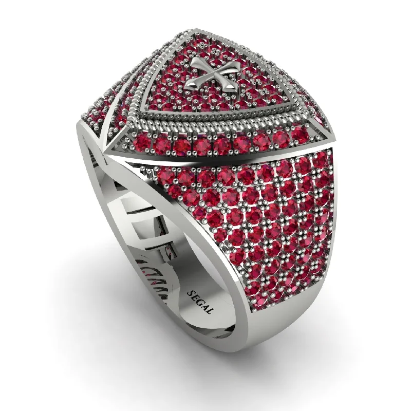 women's celestial moon rings-Ruby Men Signet Ring - Roger No. 36