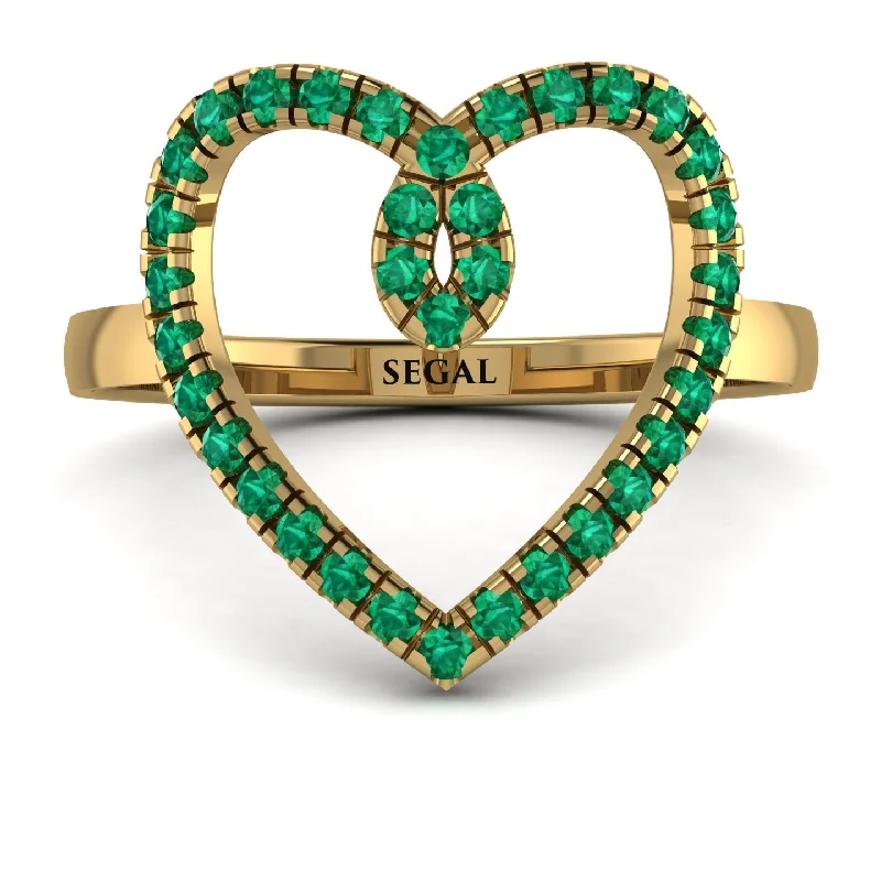 women's eternity band rings-Big Heart Emerald Ring - Ada No. 4