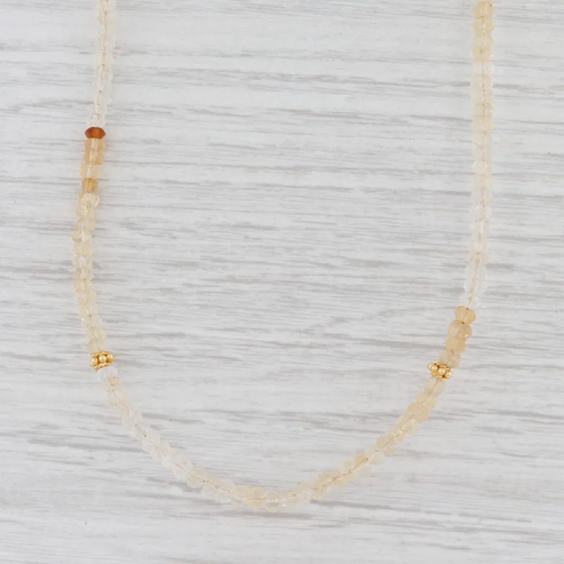 women's water-resistant necklaces-New Nina Nguyen Harmony Necklace Citrine Bead Sterling Gold Vermeil Long