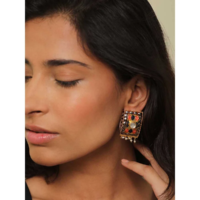 women's heart earrings-Tanvi Garg Fleur Imperial Studs Earrings