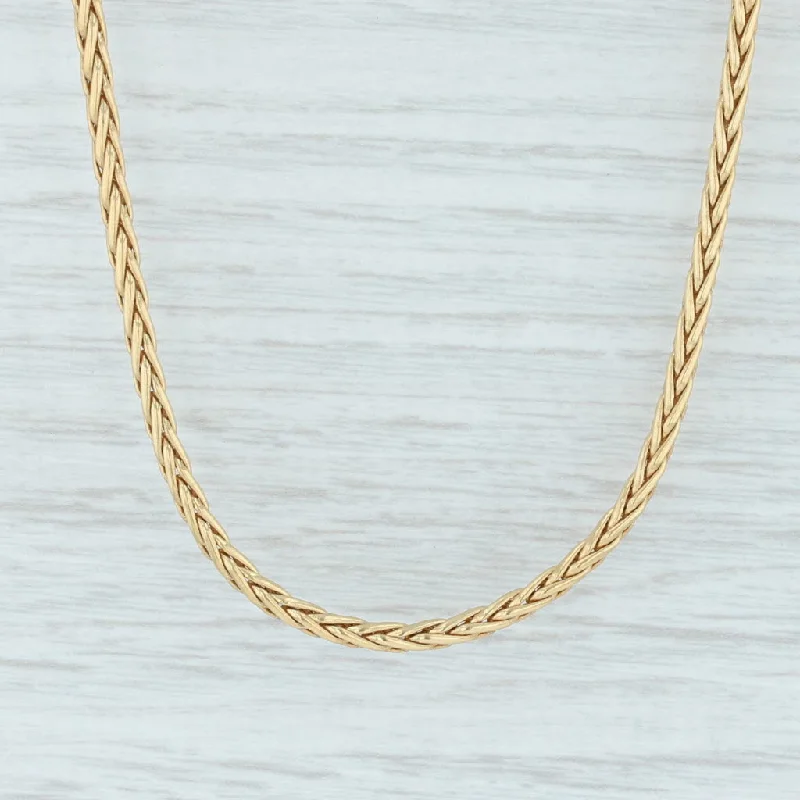 women's star necklaces-Designer Wheat Chain Necklace 18k Yellow Gold 17" Diamond Hook Clasp Nordstrom