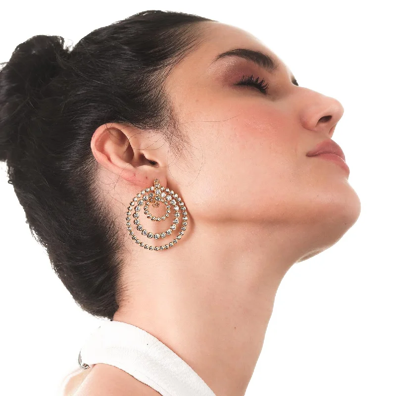 women's elegant earrings-Seher CZ Concentric Hoop Earrings