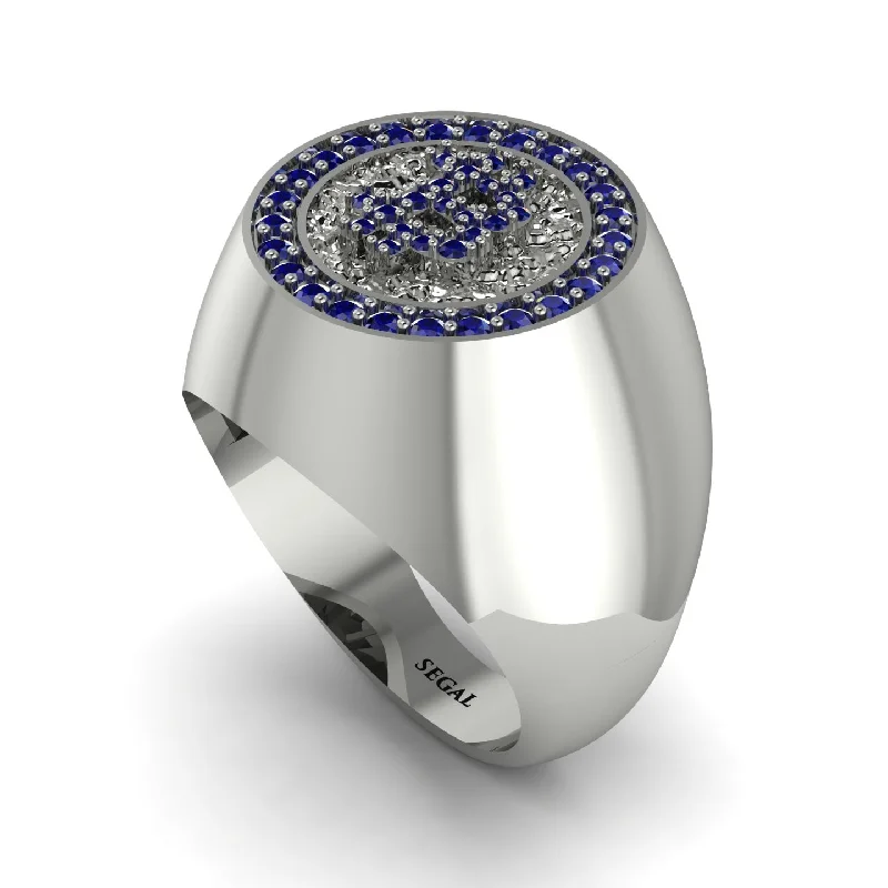 women's infinity rings-Glamorous Sapphire Bitcoin Ring - Dominic No. 45